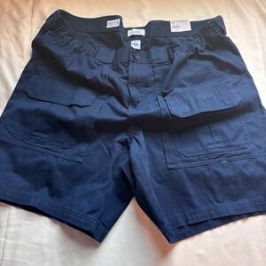 NWT Croft & Barrow Mens Navy Blue Side Elastic Cargo Shorts Size 46